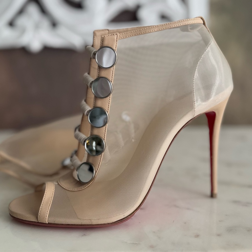SOLD Christian Louboutin mesh booties stunning heels - Picture 8 of 13